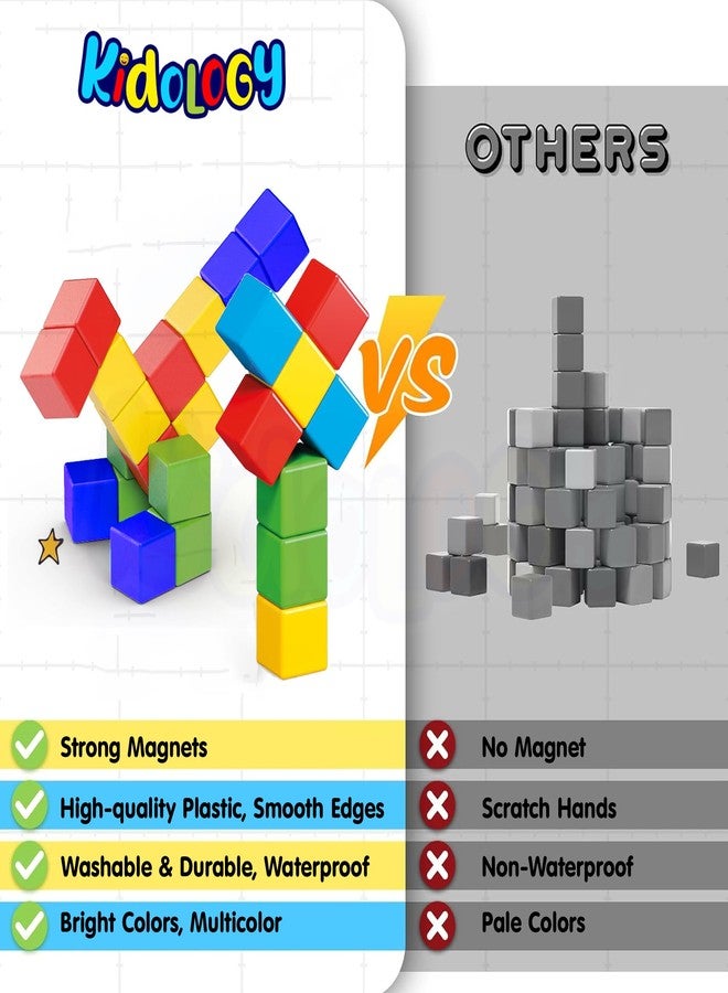 Kidology Magnetic Building Blocks 32Pcs Magnetic Blocks Magnetic Toys for 3 4 5 6 7 8 Years Old Boys Girls Preschool Structures Sensory Toys for Kids - Image 5